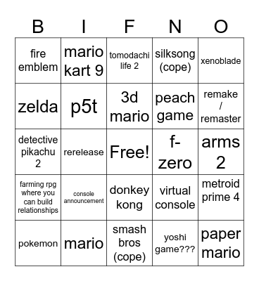 sep14 switch direct Bingo Card