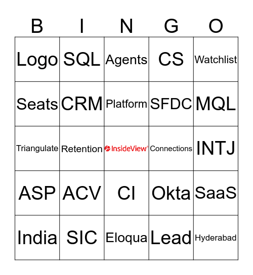 InsideView Bingo Card