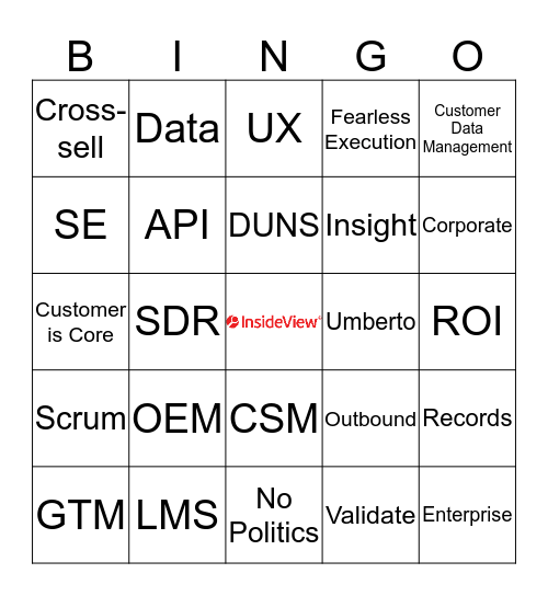InsideView Bingo Card