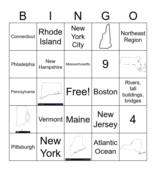 Northeast Region Bingo Card