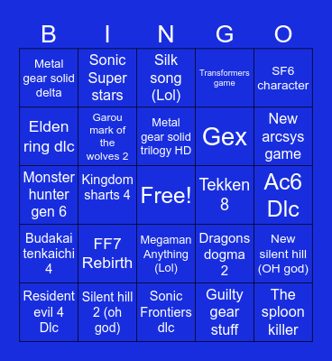 State of play Bingo Card