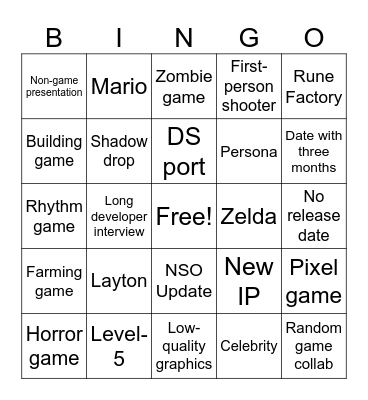 Direct Bingo Card