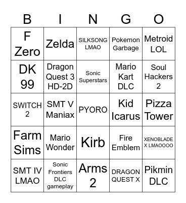 Tendies Bingo Card