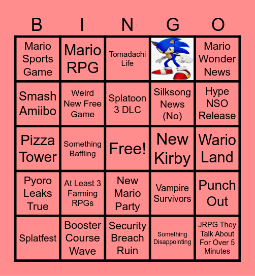 11/14 Direct Bingo Card