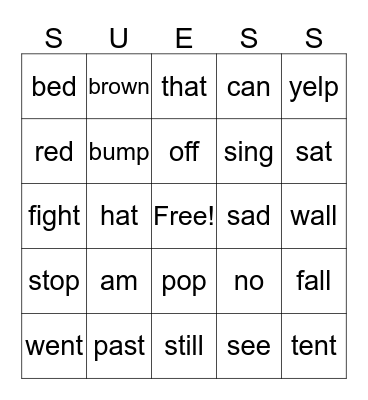 Dr. Suess Bingo Card