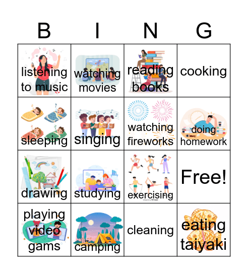 I Like ~ Bingo Card