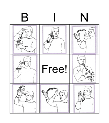 ASL Bingo Family Signs Bingo Card