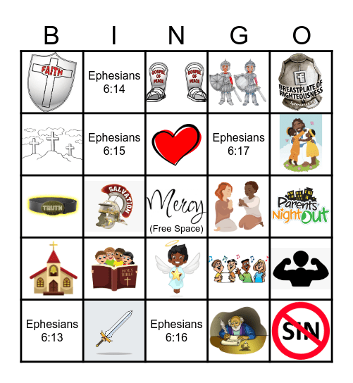 THE WHOLE ARMOR OF GOD Bingo Card