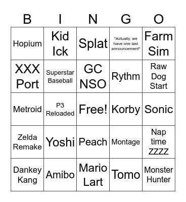 Nintoedfno Fdirst Bingo Card