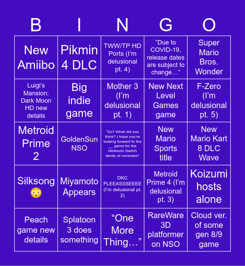 Direct Bingo Card