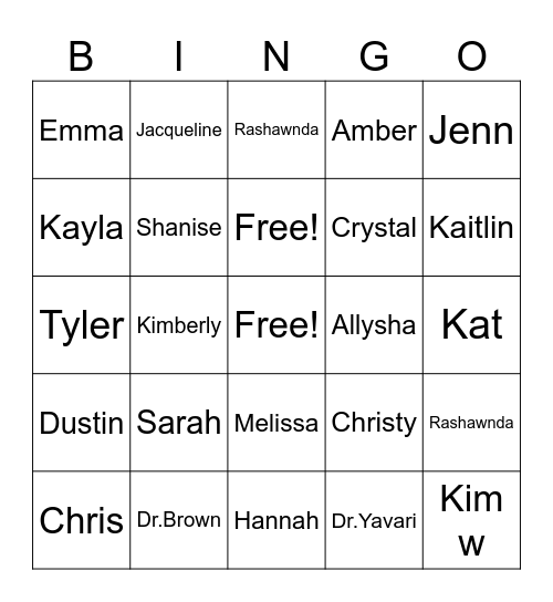 LMSC Clinical Team Bingo Card