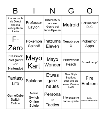 Direct Bingo Card