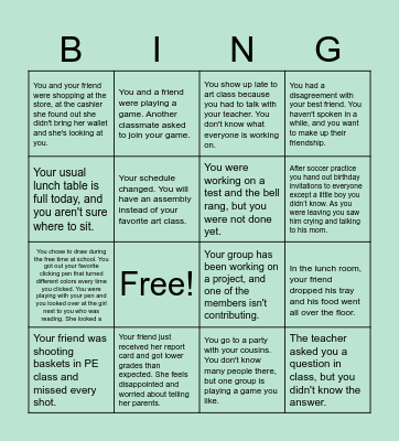 social scenarios from home speech home Bingo Card