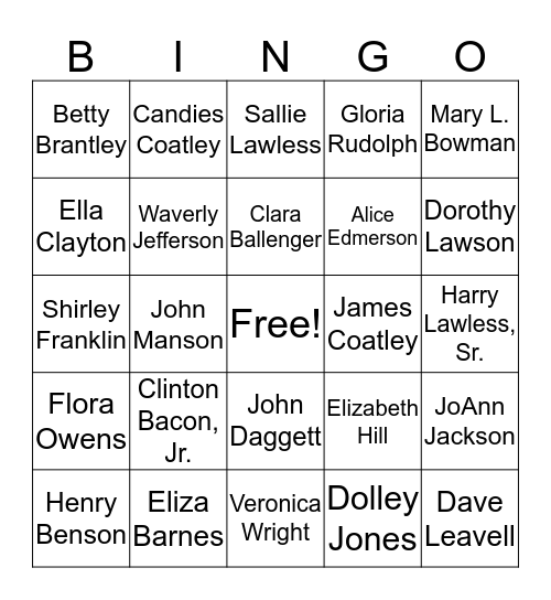 Platinum & Diamond's Club Bingo Card