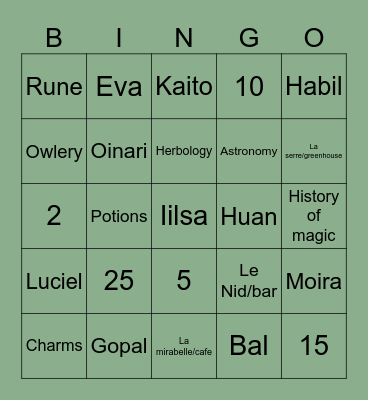 GOPAL Bingo Card