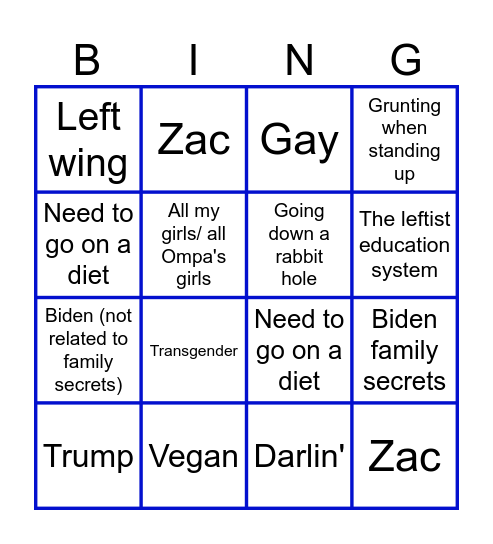 Ompa Bingo Card