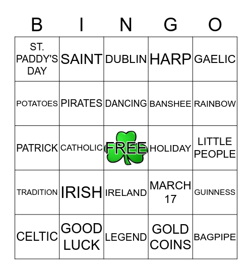ST. PATRICK'S DAY Bingo Card