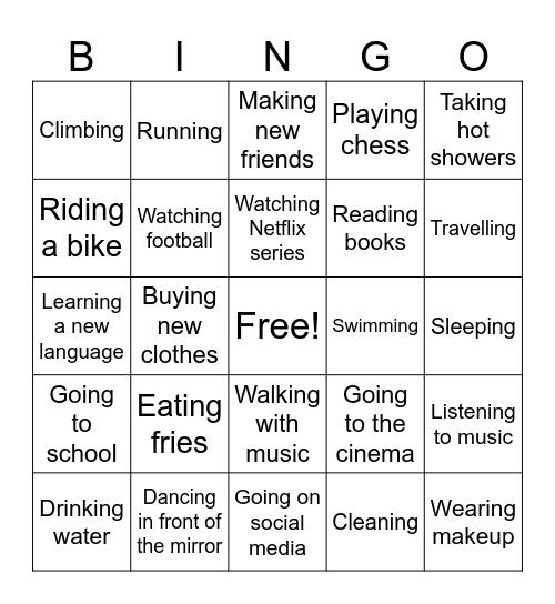 Do you like Bingo Card