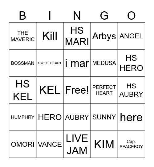 OMORI Bingo Card