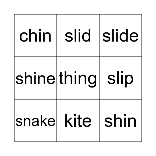 Knock-It-Out Bingo Card