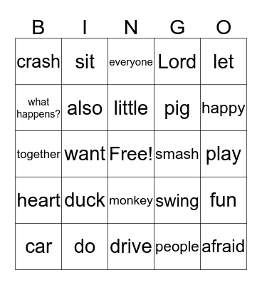 Let's Play Together BINGO Card