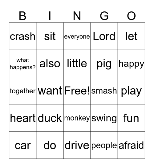 Let's Play Together BINGO Card