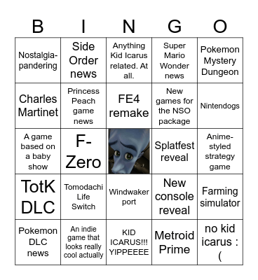 9/14 Nintendo Direct Bingo Card