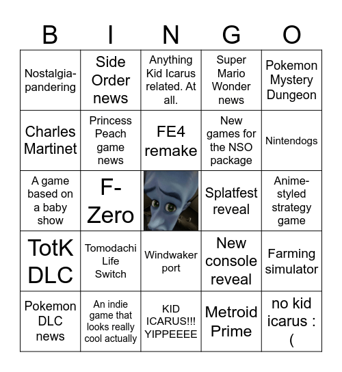 9/14 Nintendo Direct Bingo Card
