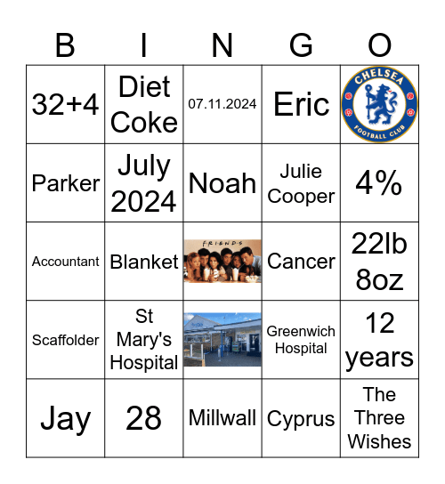 ERIKA'S BABY SHOWER Bingo Card