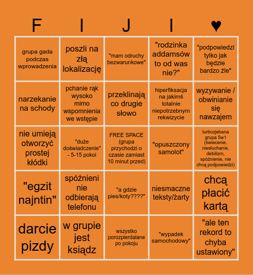 Fox o'Clock Dzienne Bingo Card