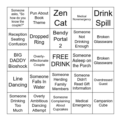Bizarre Incidents at Nuptials: General Observations Bingo Card