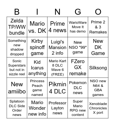 Direct 9/14 Bingo Card