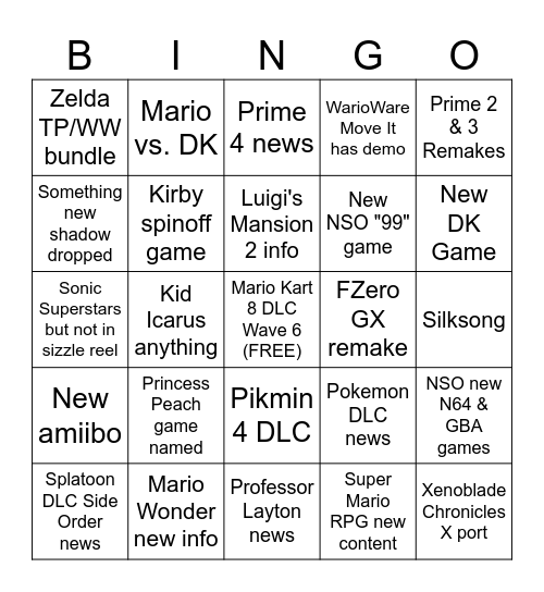 Direct 9/14 Bingo Card