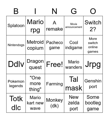 Direct Bingo Card