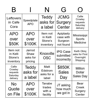 Q3 BINGO Card