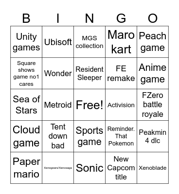 Direct Bingo Card
