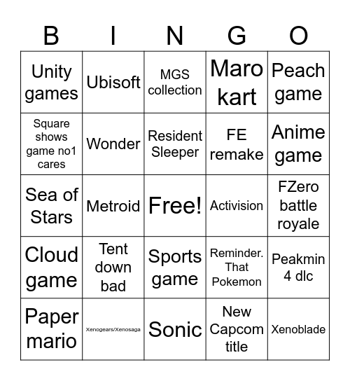 Direct Bingo Card