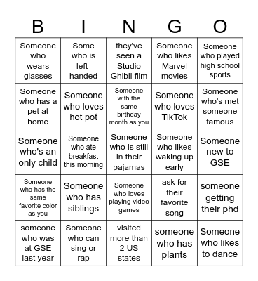 WSDM x Pride Alliance Bingo Card