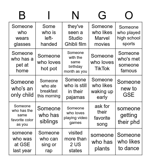 WSDM x Pride Alliance Bingo Card