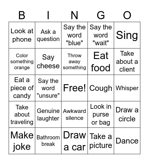 Meeting Bingo Card