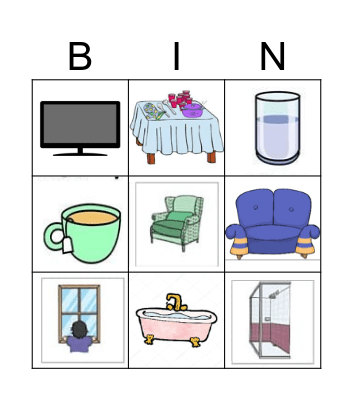 House objects Bingo Card
