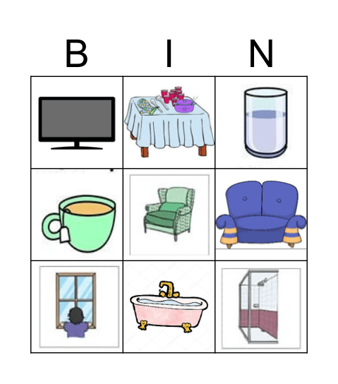 House objects Bingo Card