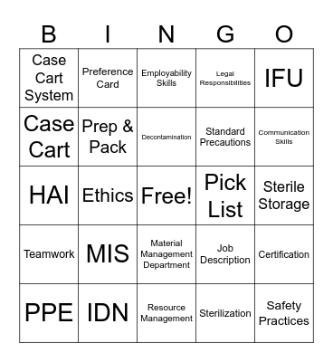 HSPA CH. 1 Bingo Card