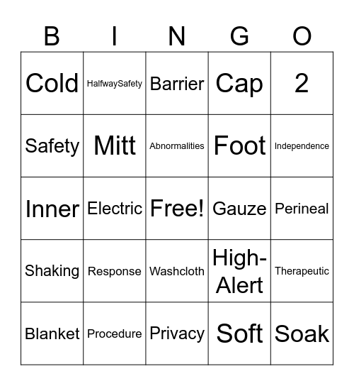 Personal Hygiene! Bingo Card