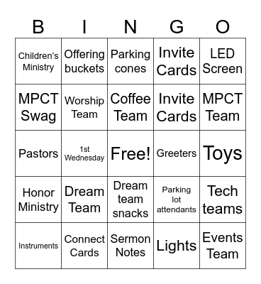 Cornerstone Bingo Card