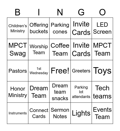 Cornerstone Bingo Card