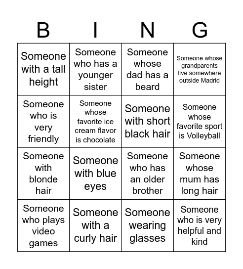 WHO IS THIS? Bingo Card