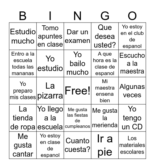 Capítulo 4 Bingo Card