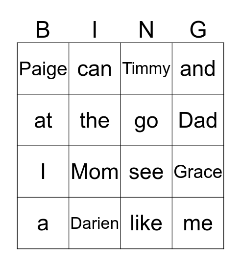 Blue Group Bingo Card