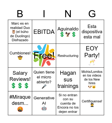 Todas Manitas Noviembre Bingo Card